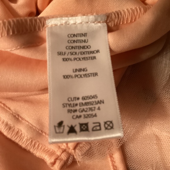Eva Franco Anthropologie peach apricot mesh layered Polka Dot Top short sleeve - Picture 7 of 8